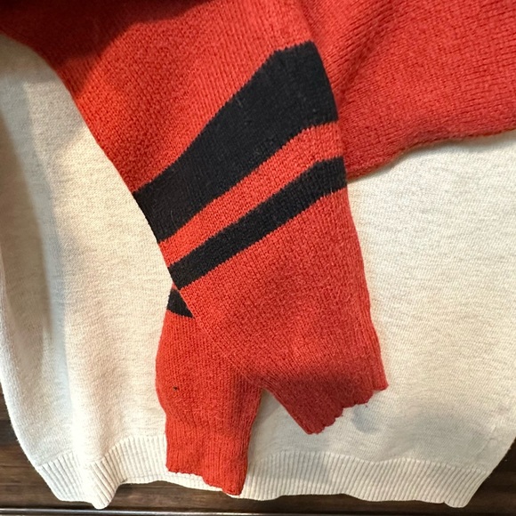 Treasure & Bond Red and Cream V-Neck Sweater - Picture 7 of 9